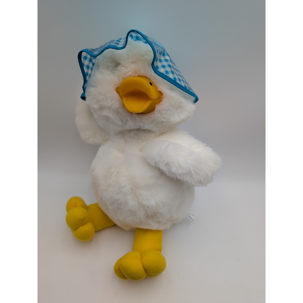 White Duck Plush‎ Rubber Beak Rain Hat 16 Inch Main Joy Stuffed Animal Toy